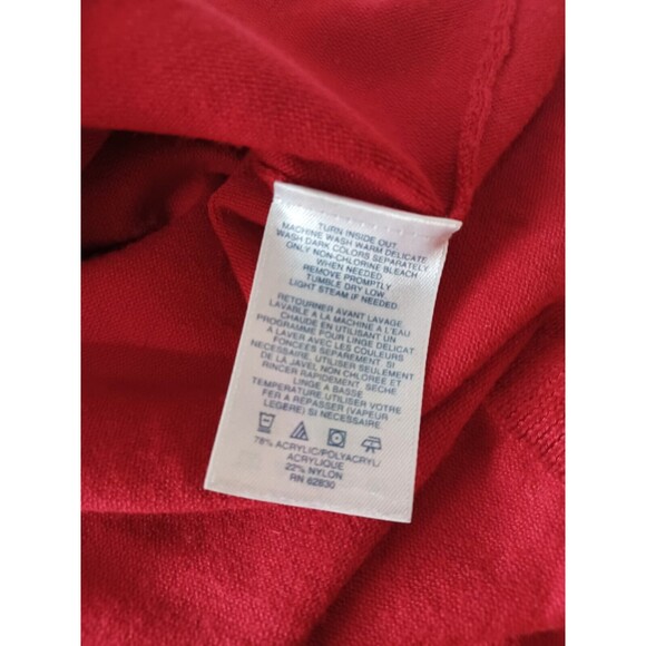 Vintage Land's End Red Preppy 90s V-Neck Pullover Sweater Mens Large - Picture 7 of 7